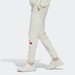 Men's adidas Solid Color Logo Lacing Bundle Feet Sports Pants/Trousers/Joggers Autumn White HG2066