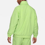 Men's Nike Solid Color Logo Label Breathable Windproof Stand Collar Half Zipper Long Sleeves Jacket Autumn Green DA2493-399