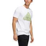Men's adidas Alphabet Logo Sports Round Neck Pullover Short Sleeve White T-Shirt HE4793