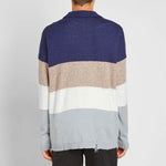 Off-White MultIcolor Wool Sweater Splicing Round Neck OMHE016E19E370323010