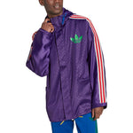 adidas originals Windbreaker Logo Printing Hooded Drawstring Sports Jacket 'Purple' IB3441