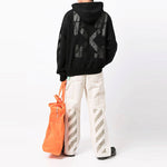Men's Off-White Arrow Pattern Plain Weave Knit Black OMBB085F21FLE0101010