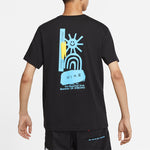 Men's Nike Logo Pattern Printing Round Neck Pullover Short Sleeve Black T-Shirt DR7810-010