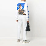 Off-White SS21 Arrows Pattern Stripe Printing Long Sleeves White OMBA025S21FLE0100140