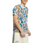 adidas x Keith Haring Crossover Cartoon Full Print Round Neck Sports Short Sleeve Unisex White HD7254