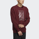Men's adidas Wj Swt Logo Martial Arts Series Word Printing Sports Round Neck Pullover Red HE5162