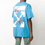 Off-White Arachno Arrow Print Printing Short Sleeve Loose Fit Blue OMAA038S201850013088