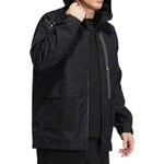 adidas Solid Color hooded Zipper Jacket Black HE7401