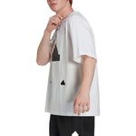 Men's adidas New Oversized Tee Logo Loose Pullover Round Neck Short Sleeve White T-Shirt HG2057