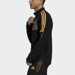 adidas Soccer/Football Sports Stripe Suede Stand Collar Logo Jacket Black H33668