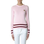(WMNS) KENZO TIGER Embroidered Round Neck Long Sleeves Pullover Pink Hoodie F852TO497860-32