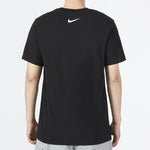 Men's Nike Printing Large Logo Casual Round Neck Short Sleeve Black T-Shirt DV3188-010