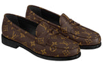 (WMNS) LOUIS VUITTON Monogram Leather Logo Loafers 'Brown' 1A8VKZ