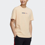 adidas neo M Ss May Tee 2 Logo Embroidery Knit Sports Male Yellow GP4828