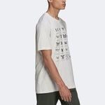 Men's adidas originals Butterfly Printing Casual Sports Loose Short Sleeve White T-Shirt HF4801