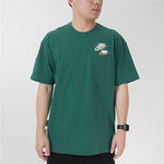 Men's Nike Logo Pattern Round Neck Short Sleeve Green T-Shirt DV3316-350