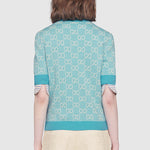(WMNS) Gucci GG Cotton Wool Piquet Top 'Light Blue' 629456-XKBHQ-4692