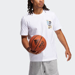 adidas Don Avt Rook Basketball Sports Printing Round Neck Short Sleeve White GP3438