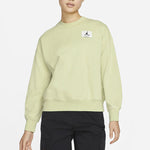 (WMNS) Air Jordan Logoo Loose Knit Round Neck Hoodie 'Olive Green Grey' DM5190-371