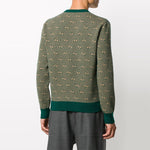 Gucci SS21 Printed Alphabet Pattern V-Neck Sweater For Men Green 626643-XKBFZ-3119