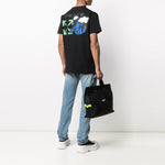 Off-White Men's SS21 Peace Worldwide Cotton Black OMAA027R21JER0091055