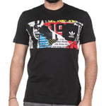 Men's adidas originals Design Alphabet Printing Round Neck Pullover Short Sleeve Black T-Shirt BQ3032