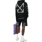Men's Off-White FW22 Back Pattern Printing Hooded Long Sleeves Ordinary Version Black OMBB097F22FLE0101001