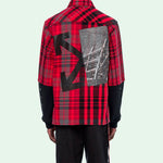 Off-White Jersey Sleeve Checked Shirt 'Red Black' OMGA083E19E230102010