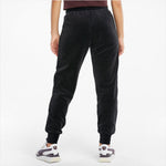 (WMNS) PUMA Iconic Embroidery Logo Knitting Trousers Black 532951-01