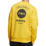 Men's adidas neo Logo Round Neck Pullover Long Sleeves Yellow HC9691