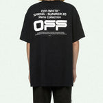 Off-White Wavy Line White T-Shirt Printing Short Sleeve Loose Fit Black OMAA038R201850041001