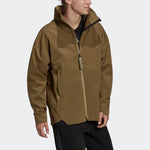Men's adidas Terrex C Myshelter.R Waterproof Sports Outdoor Hooded Jacket Dark Olive Green H65698