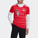 Men's adidas Soccer/Football Stripe Short Sleeve SW Fan Edition 22-23 Season Bayern Munich Black Red Jersey H39900