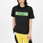 Men's LOUIS VUITTON SS22 Solid Color Alphabet Printing Short Sleeve Black 1A9T6Y