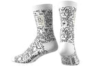 adidas neo x Crossover Graffiti Pattern Casual Socks Unisex One Pair White HC7209
