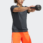 adidas H.RDY 3S Tee Round Neck Logo Sports Short Sleeve Gray HF4216
