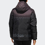 adidas neo Solid Color Stay Warm hooded Sports Down Jacket Black EI4410
