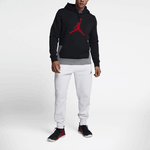 Men's Air Jordan Logo Printing Colorblock Fleece Lined Black 942776-010