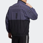 adidas Colorblock Alphabet Printing Woven Long Sleeves Jacket Unisex Navy Blue HM2694