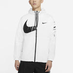 Nike Men's Swoosh Logo Printed Wind Proof Jacket White DJ8038-100
