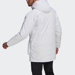 adidas Full-length zipper Cardigan Multiple Pockets Down Jacket Couple Style White GN9838