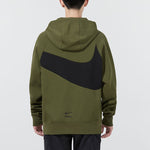 Men's Nike Sportswear Swoosh Tech Fleece Contrasting Colors Large Logo Printing Sports Military Green DD8223-326