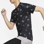 Men's Nike Pattern Logo Printing Round Neck Sports Short Sleeve Black T-Shirt CJ5408-010