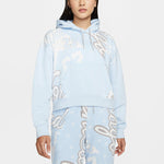 (WMNS) Air Jordan Funny Pattern Knit Short Pullover Hoodie Light Blue DD9296-438