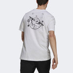 Men's adidas x Star War Crossover Back Print Athleisure Casual Sports Short Sleeve White T-Shirt GS6213