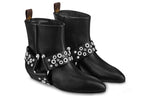 (WMNS) LOUIS VUITTON Rhapsody Ankle Boots 'Black with Silver Belt' 1A5SUO