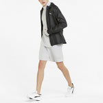 PUMA Solid Color Logo Athleisure Casual Sports Woven Hooded Jacket Black 521684-01