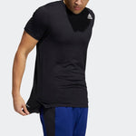Men's adidas Solid Color Alphabet Logo Round Neck Pullover Sports Short Sleeve Black T-Shirt GU6388