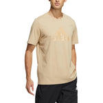 adidas Solid Color Large Logo Printing Athleisure Casual Sports Short Sleeve Brown HE7427