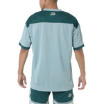 New Balance Linear Logo Honeycomb Mesh T-shirt 'Salt Marsh' AMT45072-SAM